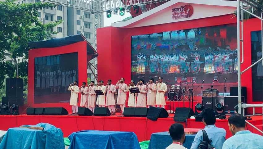মানিক মিয়া অ্যাভিনিউয়ে ‘জুলাই পুনর্জাগরণ’  অনুষ্ঠান শুরু